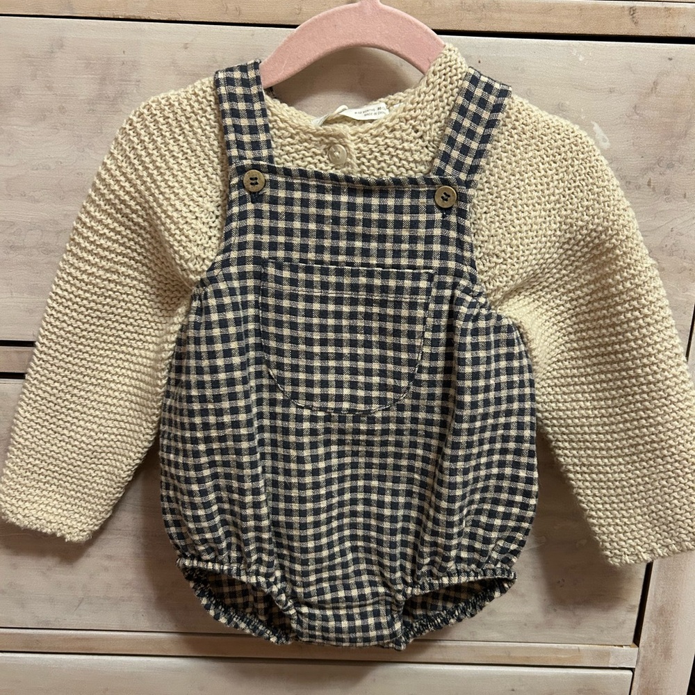 Zara romper and button cardigan